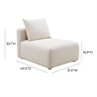 Pemberly Row Contemporary Accent Cream Linen Modular Armless Chair