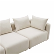 Pemberly Row Contemporary Cream Linen 4-Piece Modular Sectional