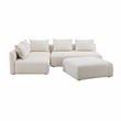 Pemberly Row Contemporary Cream Boucle 4-Piece Modular Chaise Sectional
