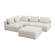 Pemberly Row Contemporary Cream Boucle 4-Piece Modular Chaise Sectional