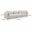 Pemberly Row Handmade Contemporary Accent Cream Finish Boucle Sofa