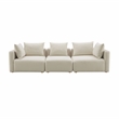 Pemberly Row Handmade Contemporary Accent Cream Finish Linen Sofa