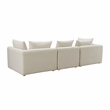 Pemberly Row Handmade Contemporary Accent Cream Finish Linen Sofa