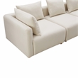 Pemberly Row Handmade Contemporary Accent Cream Finish Linen Sofa
