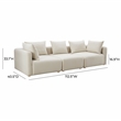 Pemberly Row Handmade Contemporary Accent Cream Finish Linen Sofa