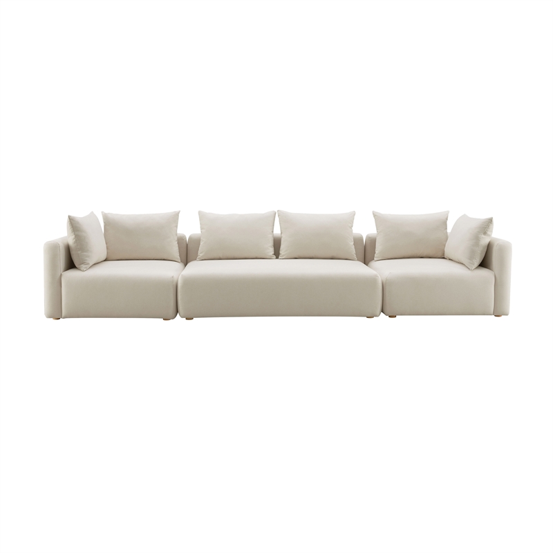 Pemberly Row Handmade Contemporary Accent Cream Linen 145