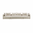 Pemberly Row Handmade Contemporary Accent Cream Linen 145