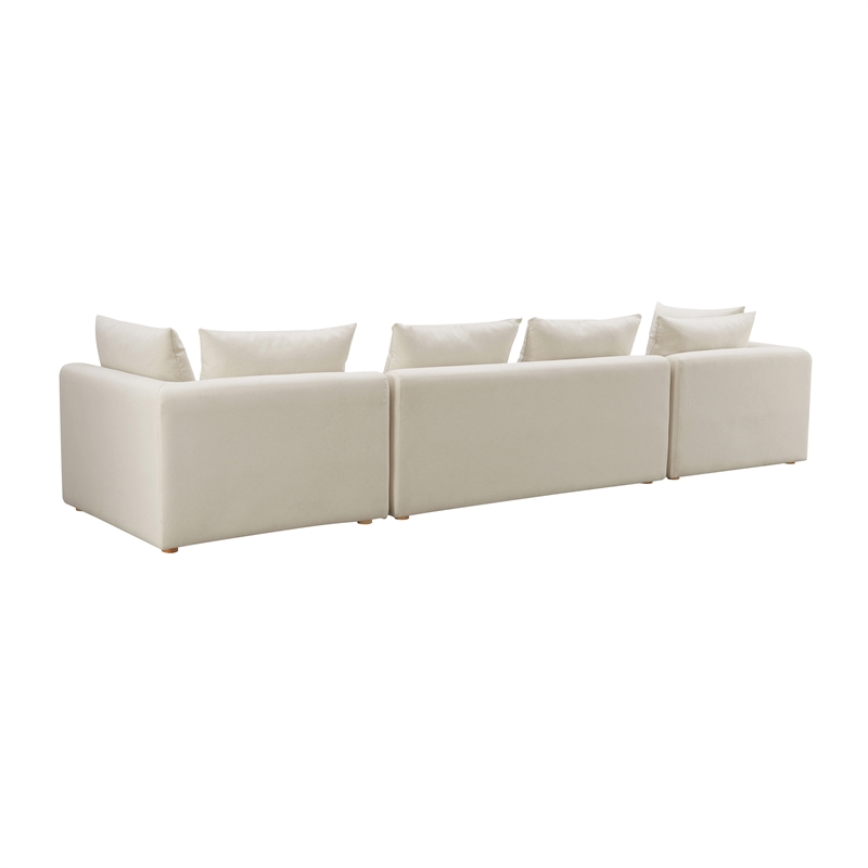 Pemberly Row Handmade Contemporary Accent Cream Linen 145