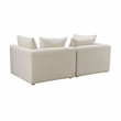 Pemberly Row Handmade Contemporary Accent Cream Linen Loveseat