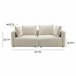 Pemberly Row Handmade Contemporary Accent Cream Linen Loveseat