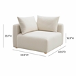 Pemberly Row Contemporary Cream Upholstered Modular Corner Chair