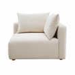 Pemberly Row Contemporary Cream Upholstered Modular Corner Chair