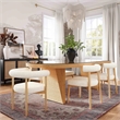 Pemberly Row Coastal Accent Oval Rattan & Glass Dining Table in Natural