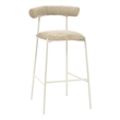 Pemberly Row Contemporary Upholstered Velvet Bar Stool in Taupe