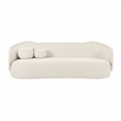 Pemberly Row Upholstered Velvet Sofa with Enveloping Arms in Cream