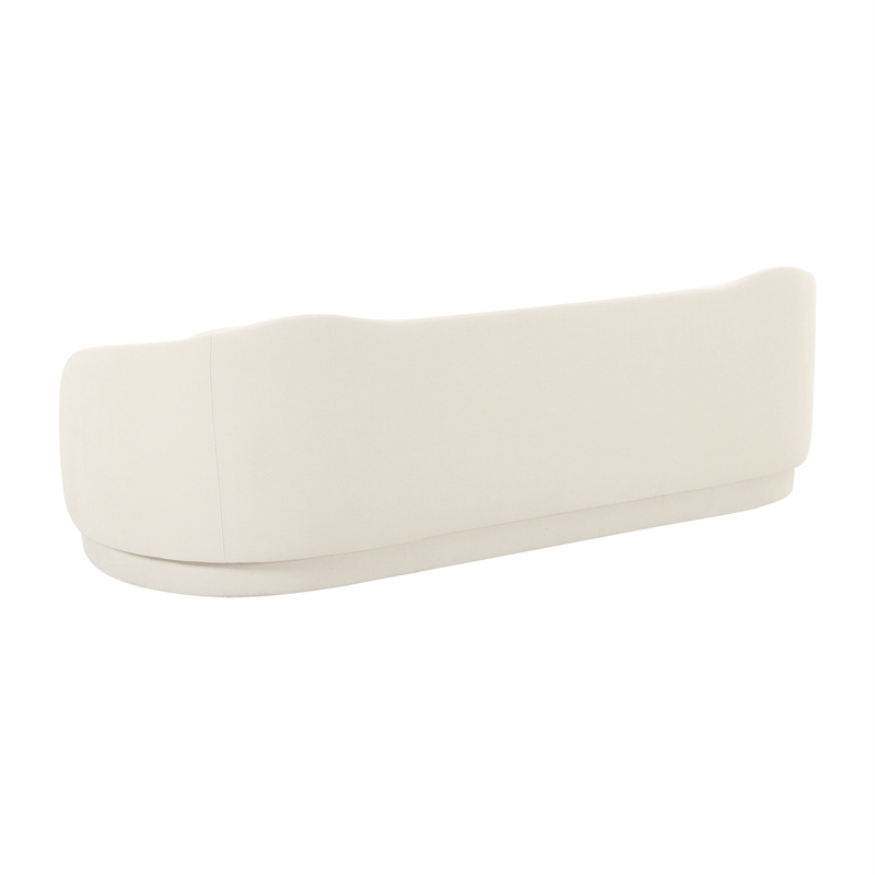Pemberly Row Upholstered Velvet Sofa with Enveloping Arms in Cream