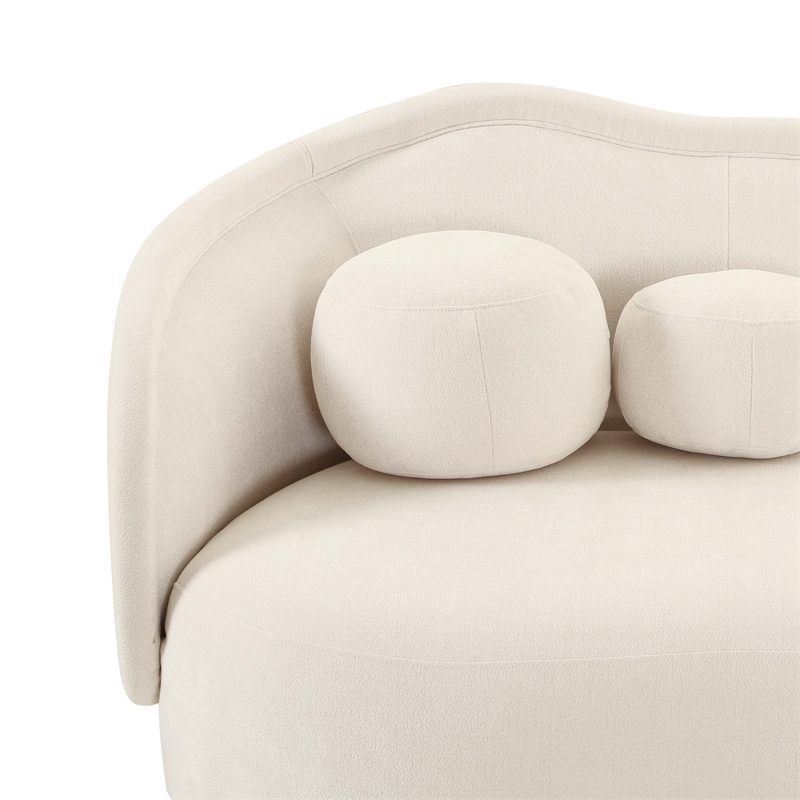 Pemberly Row Upholstered Velvet Sofa with Enveloping Arms in Cream