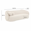 Pemberly Row Upholstered Velvet Sofa with Enveloping Arms in Cream