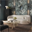Pemberly Row Upholstered Velvet Sofa with Enveloping Arms in Cream