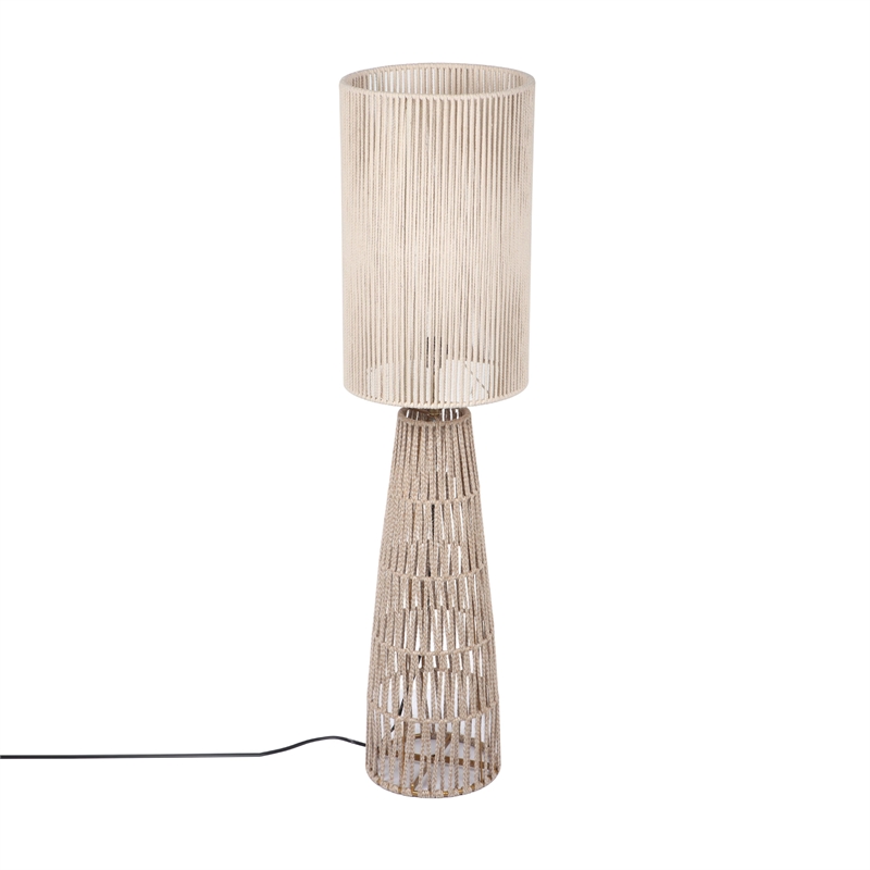 Pemberly Row Handmade Coastal Accent Cream Natural Jute Floor Lamp