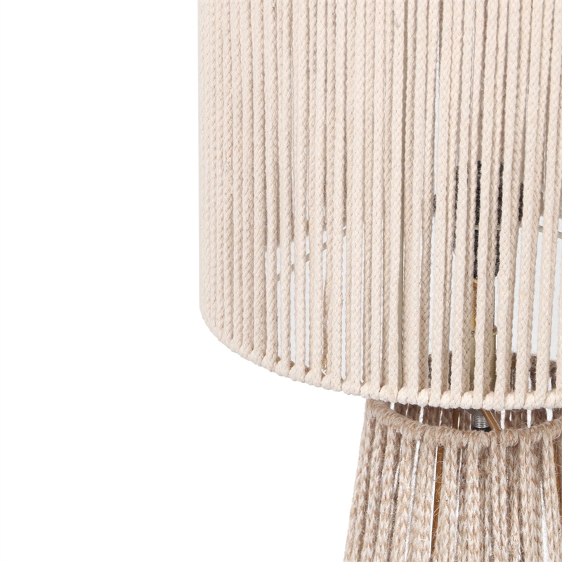 Pemberly Row Handmade Coastal Accent Cream Natural Jute Floor Lamp