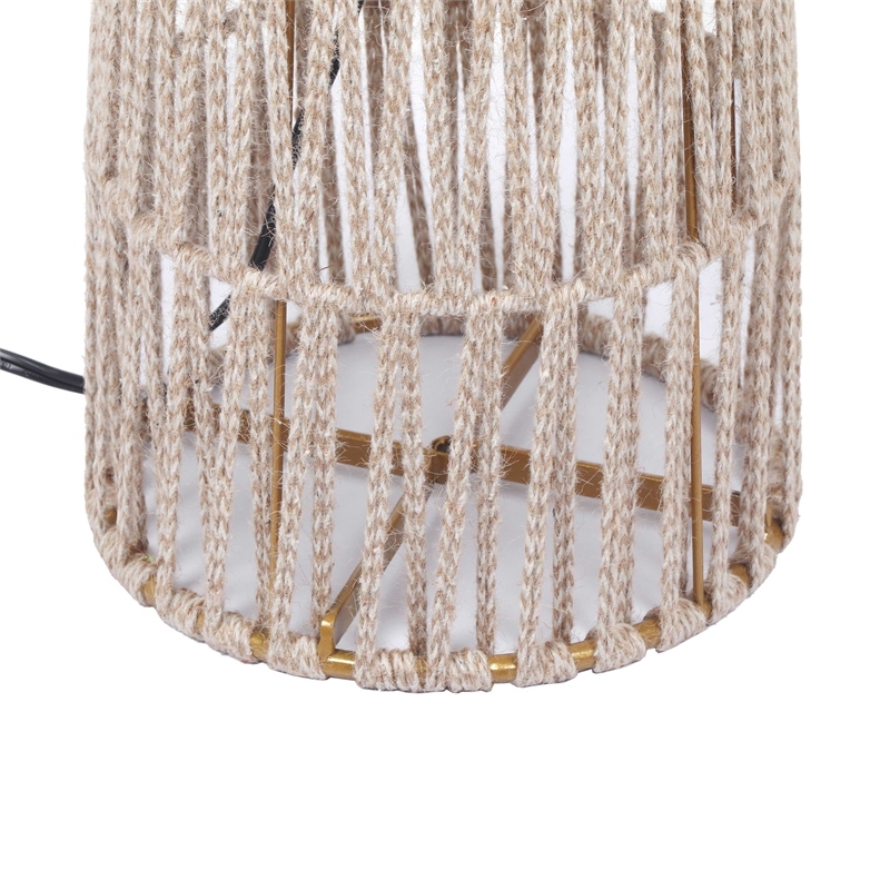 Pemberly Row Handmade Coastal Accent Cream Natural Jute Floor Lamp