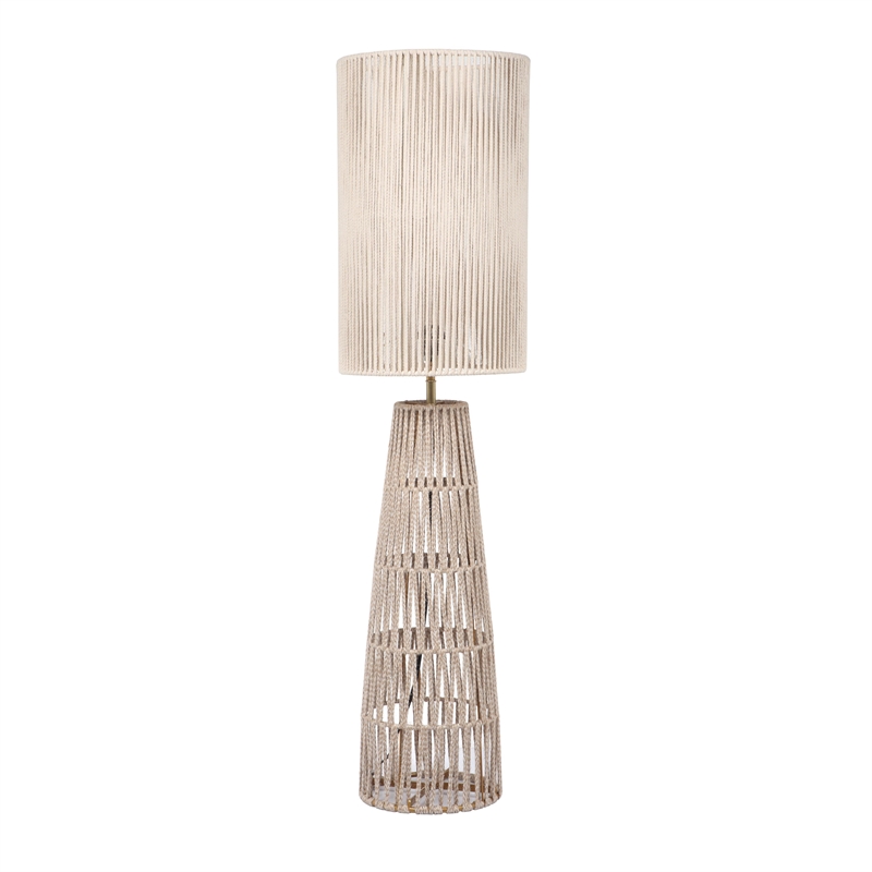 Pemberly Row Handmade Coastal Accent Cream Natural Jute Floor Lamp