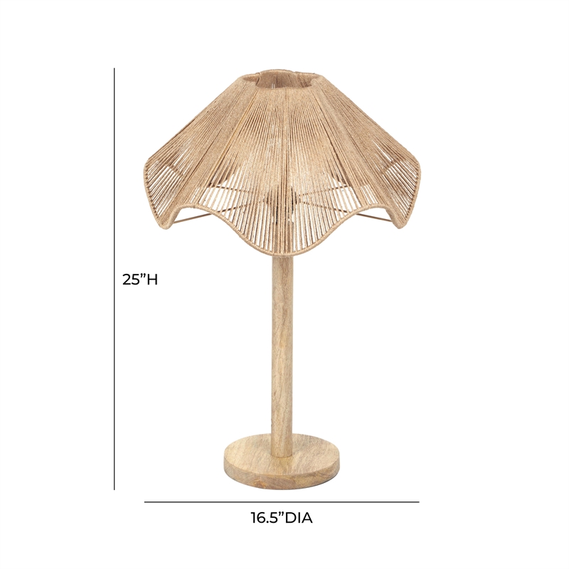 Pemberly Row Handmade Coastal Accent Natural Jute Table Lamp