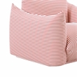 Pemberly Row Striped Fabric Outdoor Armchair in Pearl and Red