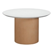 Pemberly Row Indoor / Outdoor Round Stone Dining Table in Terracotta
