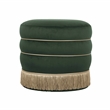 Pemberly Row Handmade Transitional Accent Green Velvet Ottoman