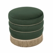 Pemberly Row Handmade Transitional Accent Green Velvet Ottoman