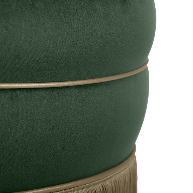 Pemberly Row Handmade Transitional Accent Green Velvet Ottoman