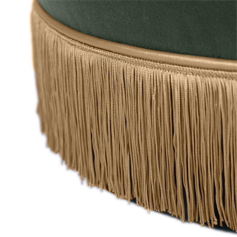 Pemberly Row Handmade Transitional Accent Green Velvet Ottoman