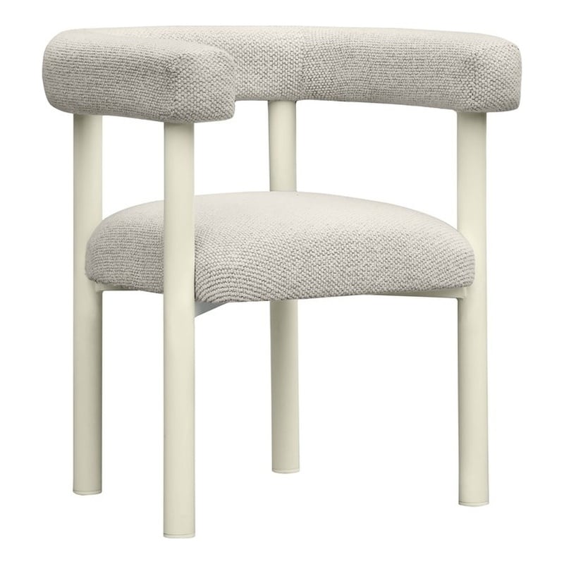 Pemberly Row Contemporary Cream Outdoor Textured Dining Chair