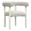 Pemberly Row Contemporary Cream Outdoor Textured Dining Chair