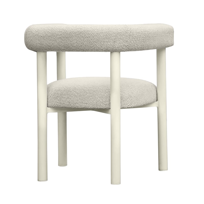 Pemberly Row Contemporary Cream Outdoor Textured Dining Chair