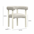 Pemberly Row Contemporary Cream Outdoor Textured Dining Chair