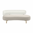 Pemberly Row Contemporary Accent Cream Boucle & Gray Velvet Sofa