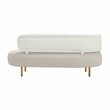 Pemberly Row Contemporary Accent Cream Boucle & Gray Velvet Sofa