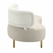 Pemberly Row Contemporary Accent Cream Boucle & Gray Velvet Sofa