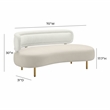 Pemberly Row Contemporary Accent Cream Boucle & Gray Velvet Sofa