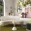 Pemberly Row Contemporary Accent Cream Boucle & Gray Velvet Sofa
