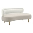 Pemberly Row Contemporary Accent Cream Boucle & Gray Velvet Sofa