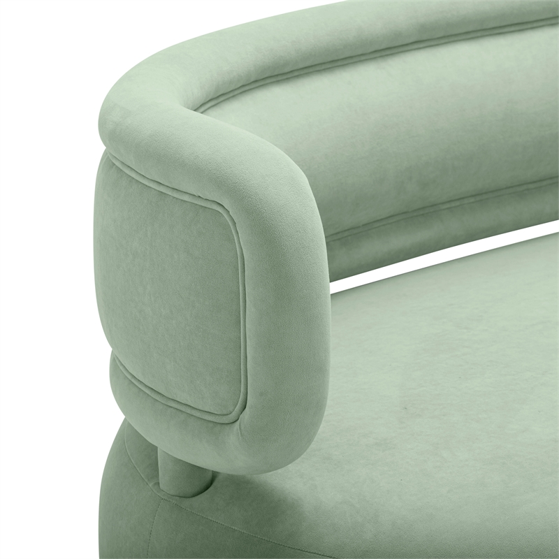 Pemberly Row Handmade Contemporary Accent Mint Green Velvet Sofa