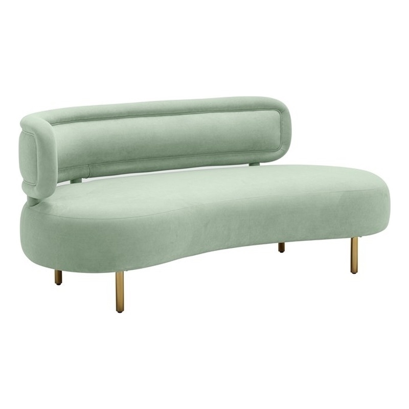 Pemberly Row Handmade Contemporary Accent Mint Green Velvet Sofa