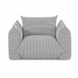 Pemberly Row Pearl and Black Striped Stuffed Outdoor Armchair