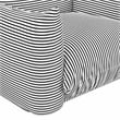 Pemberly Row Pearl and Black Striped Stuffed Outdoor Armchair