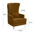 Pemberly Row Contemporary Cognac Velvet Chair with Acrylic Legs