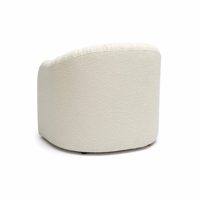 Pemberly Row Transitional Accent Cream Finish Boucle Lounge Chair
